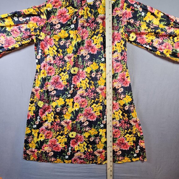 Zara Girls Black Floral Dress 13/14 – 30" Length - Picture 4 of 6